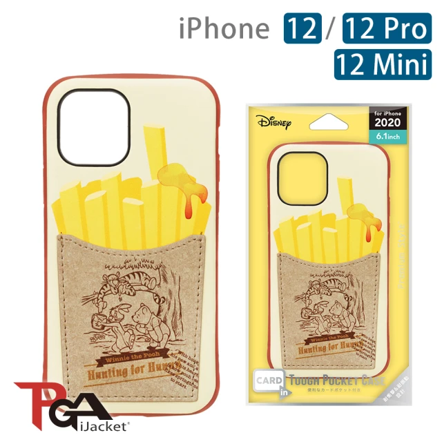 【iJacket】iPhone 12/12 Pro/12 Mini 迪士尼 軍規口袋插卡 雙料殼(維尼薯條)