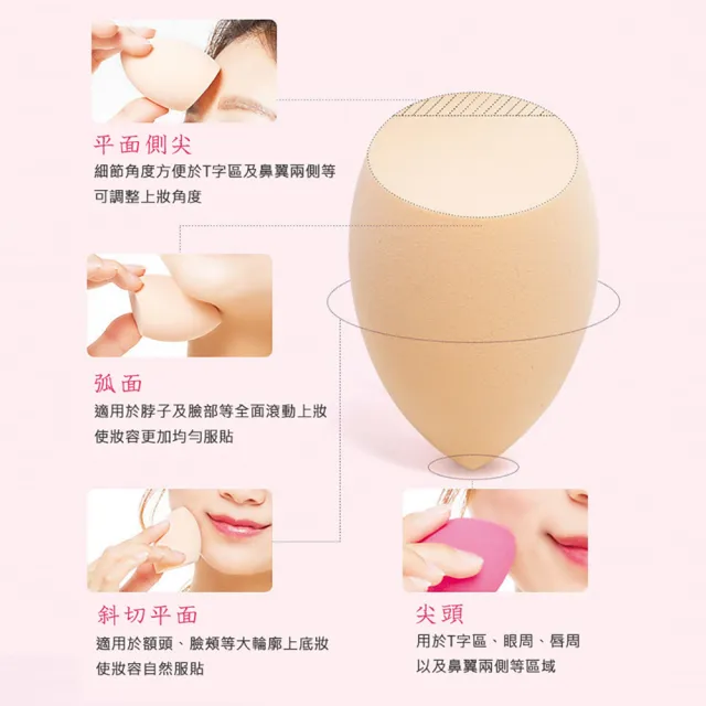 【幸福揚邑】盒裝水滴美妝蛋洗臉卸妝海綿乾濕兩用化妝粉撲(3款4個)