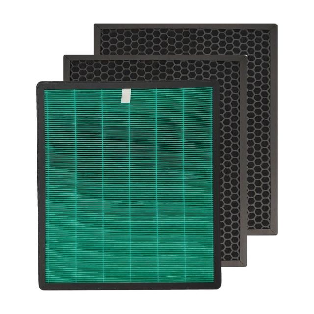 【RENZA】適用Coway AP-1516D AP1516D 1516 大孔劉空氣清淨機(抗菌HEPA濾網+活性碳濾網 濾芯)