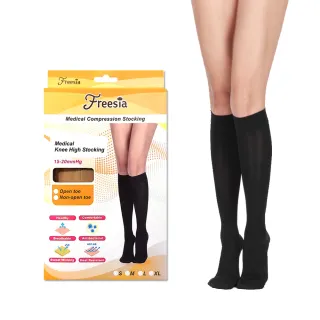 【Freesia】醫療彈性襪超薄型-包趾小腿壓力襪(醫療襪/壓力襪/靜脈曲張襪)