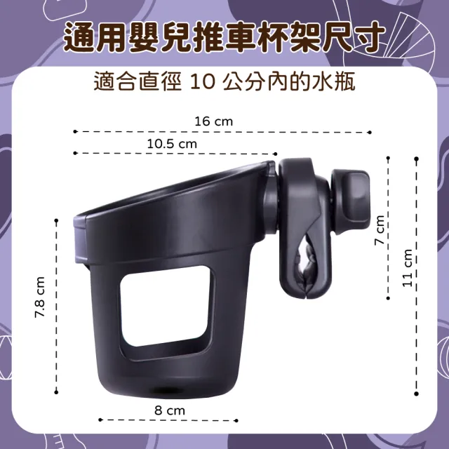 【OhBabyLuxury】嬰兒推車通用杯架(推車配件/嬰兒車/自行車/夾式杯架/旋轉杯架)