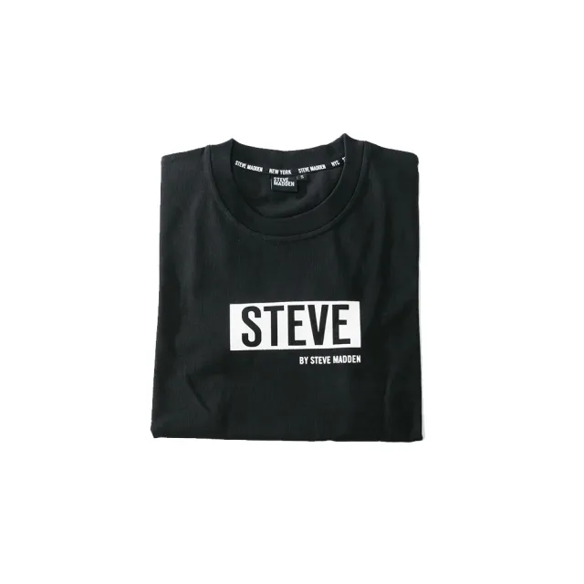 【steve madden】純棉品牌燙印LOGO T-Shirt 短袖上衣(黑色)