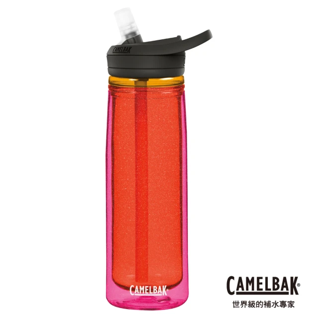 【CAMELBAK】600ml eddy+多水雙層隔溫吸管水瓶 星暴橙(CB1646601060/水壺/水瓶/戶外/日常)