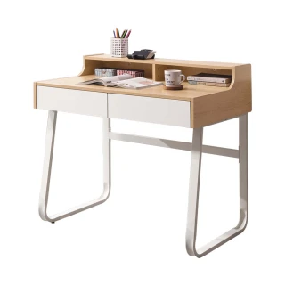 【BODEN】黛恩3尺二抽書桌/工作桌(白色腳座)