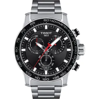 【TISSOT 天梭】Supersport 三眼計時手錶-45.5mm(T1256171105100)