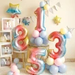 夢幻馬卡龍漸層40寸數字氣球1個-數字任選(生日派對 求婚告白 畢業跨年 週年紀念 寶寶周歲 布置)