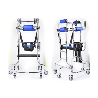 【海夫健康生活館】恆伸機械式輪椅 未滅菌 鐵製電鍍帶輪 復健助步器 助行椅 螃蟹車(ER-3106)