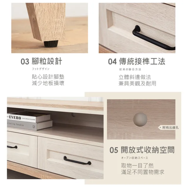 【時尚屋】[RT9]諾拉莊園6尺電視櫃RT9-G095(免運費 免組裝 電視櫃)