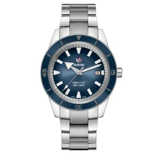 【Rado 雷達表】CAPTAIN COOK庫克船長自動機械腕錶/藍面藍陶/42mm/R04(R32105203)
