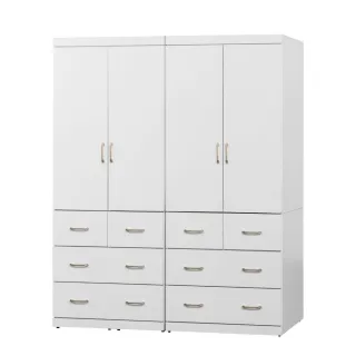 【MUNA 家居】阿諾德5.4 X 7尺白色衣櫥(衣櫃 櫥櫃)