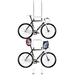 【巴塞隆納】BY-02-01頂天立地自行車架 立車架 單車架 腳踏車架防刮(可掛2台單車)
