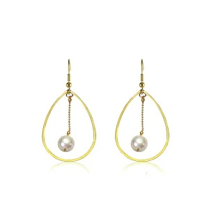 【大東山珠寶】璀璨奢金 經典款 南洋貝寶珠 垂耳耳環(南洋硨渠貝珠)