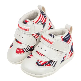 【布布童鞋】台灣製美國國旗紅色中筒寶寶機能學步鞋(Z1CG13A)