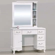 【BODEN】艾莉雅3.5尺法式歐風白色化妝桌/鏡台/梳妝台(贈化妝椅)