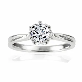 【City Diamond 引雅】『我的寶貝』14K天然鑽石30分白K金戒指 鑽戒