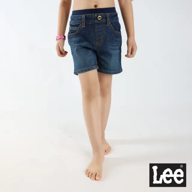 【Lee】出清品-童裝 牛仔短褲 / 鬆緊腰頭 牛仔藍(LL2003337Y7)