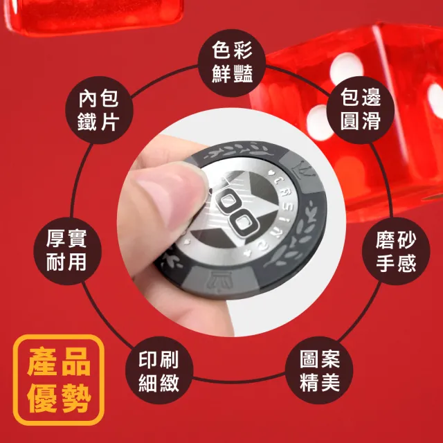 德州撲克麻將籌碼組100片含PVC收納盒(娛樂籌碼/桌遊/博弈/益智遊戲/樸克牌)