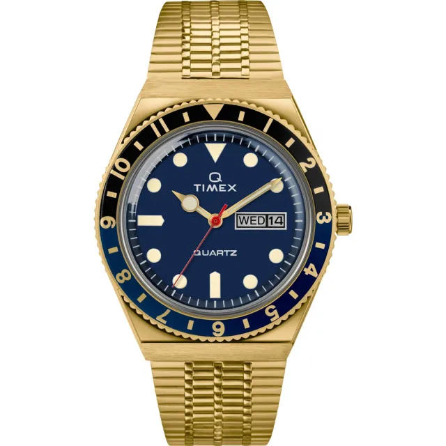 【TIMEX】天美時 Q TIMEX復刻系列 經典手錶(藍金 TXTW2U61400)