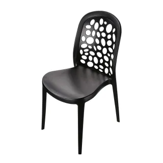 【KEYWAY 聯府】海島風休閒椅-2入 黑(塑膠椅 靠背椅 MIT台灣製造)