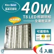【KISS QUIET】T8 2尺LED燈管專用輕鋼架燈具/含4根燈管 - 4入(LED燈管/T82尺/輕鋼架/平板燈/TBar/燈管)