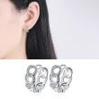 【Emi 艾迷】韓系925銀針細緻鎖鏈微鑲鋯石耳扣耳環