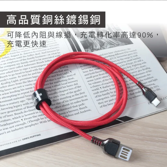 【KINYO】Type-C 雙面魚叉數據線 1M(USB-C22)