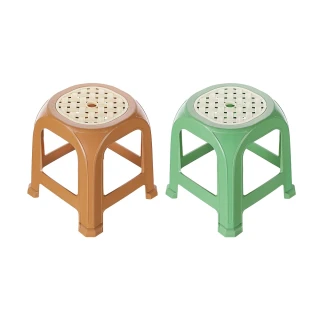 【KEYWAY 聯府】銀藤圓椅-10入 淺褐/綠(塑膠椅 MIT台灣製造)