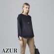 【AZUR】都會休閒風格兩件式上衣-深藍