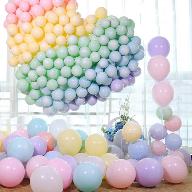 繽紛馬卡龍五色氣球100顆(生日派對 求婚告白 畢業跨年 週年紀念 寶寶周歲 布置)
