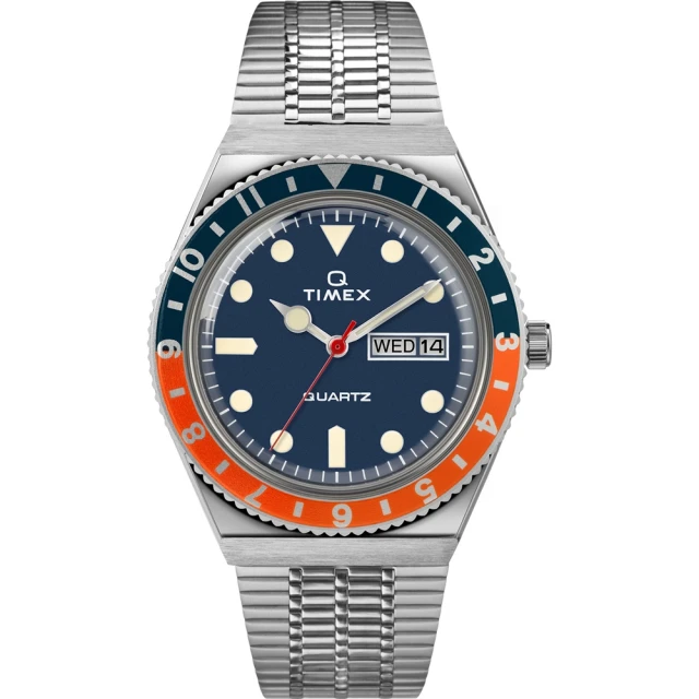 【TIMEX】天美時 Q TIMEX復刻系列 經典手錶(藍橘 TXTW2U61100)
