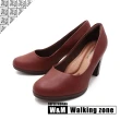 【WALKING ZONE】SUPER WOMAN系列 圓頭素面高跟鞋 女鞋(咖)