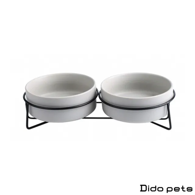 【Dido Pets】簡約風 陶瓷寵物碗-雙碗款(PT002)