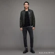 【ALLSAINTS】BOYTON 時尚極簡拉鍊口袋飛行員羊皮皮衣夾克外套-黑 ML048T