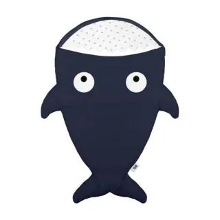 【BabyBites 鯊魚咬一口】西班牙設計-純棉嬰幼兒多功能睡袋-丈青藍(輕量版)