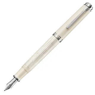 【Pelikan】百利金 M405 白條鋼筆(送原廠4001大瓶裝墨水)