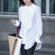 【MsMore】韓模明星同款立領長版白襯衫#108172(白色)