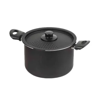 【日本Pearl】多功能可瀝水雙耳湯鍋22cm/5.7L(適用電磁爐)