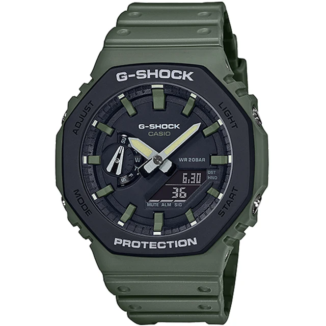 【CASIO 卡西歐】G-SHOCK 八角農家橡樹雙顯手錶 母親節 禮物(GA-2110SU-3A)