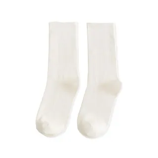 復古質感襪 中筒襪 襪子 長襪 女襪 少女襪 學生襪 堆堆襪 素色 - 3雙入(純白)