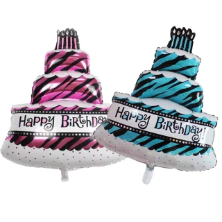 生日快樂蛋糕造型鋁膜氣球1個(生日氣球 派對 氣球 生日派對)