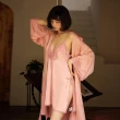 【BoBo 女人香】刺繡花邊絲綢長袖綁帶睡袍浴袍居家服-4件式