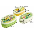 【小禮堂】巧虎 日本製橢圓形保鮮盒組《3入.綠白.運動》便當盒.食物盒.餐盒