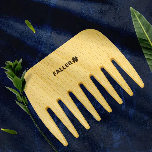【FALLER 芙樂】掌上型寬木齒梳 特捲髮也可用 FSC優質木材(扁梳/梳頭造型美容/母親節禮物)