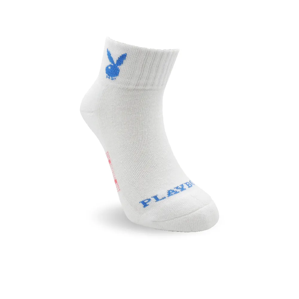 【PLAYBOY】網狀透氣女運動短襪-白(運動襪/女襪/氣墊襪/慢跑襪/短襪)