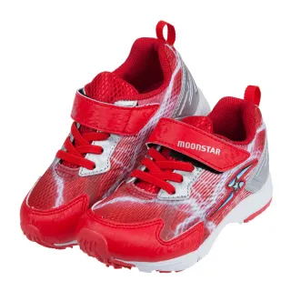 【布布童鞋】Moonstar日本絢麗閃電紅色競速兒童機能運動鞋(I1K222A)
