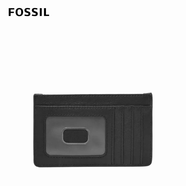 【FOSSIL】Logan 真皮卡片零錢包-黑色 SL7925001