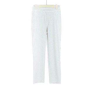 【AZUR】時尚摩登細格紋西裝褲-米白