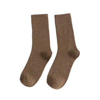 復古質感襪 中筒襪 襪子 長襪 女襪 少女襪 學生襪 堆堆襪 素色 - 3雙入(榛果褐)