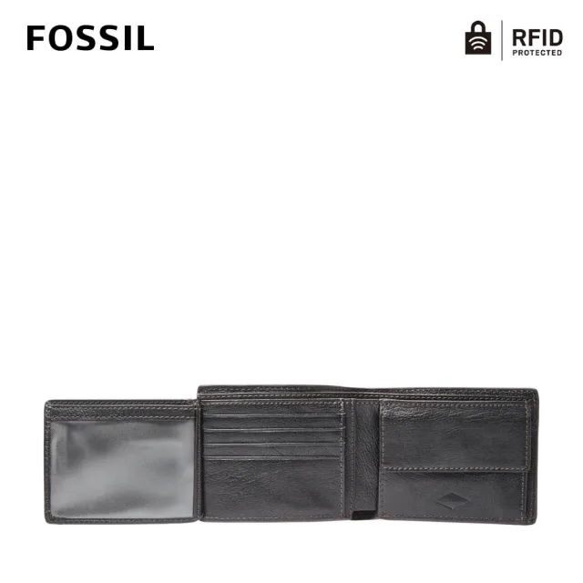 【FOSSIL 官方旗艦館】Easton RFID防盜零錢袋皮夾 出國必備(兩色可選)