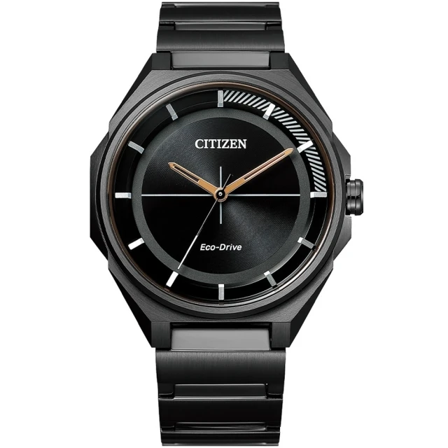【CITIZEN 星辰】GENTS設計新款光動能不鏽鋼黑面鋼帶錶41mm(BJ6538-87E)
